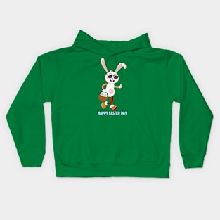 Happy Easter. Colorful and cool bunny design Kids Hoodie
